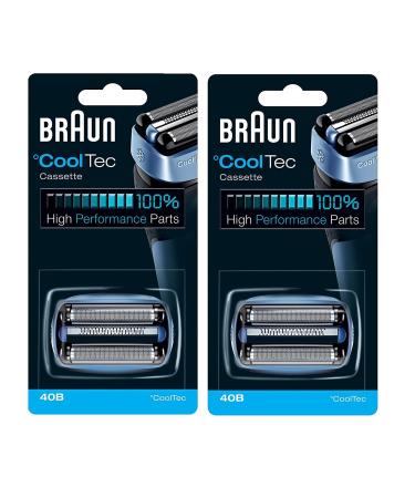Braun 40 B Mens Electric Shaver Cooltec Foil & CuttPack Set Head Replacement Cassette 2 Count