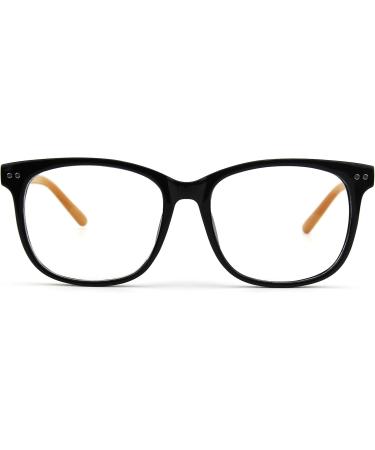 Shop GQUEEN Large Frame Horn Glasses - Stylish UV400 Fake Nerd Glasses for Men & Women - Black Brown - Buy Online on SooperMarket.com