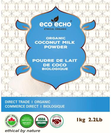 EcoEcho Organic Coconut Milk Powder (Unsweetened Non GMO) - 1kg / 2.2Lb - Buy Online on SooperMarket.com