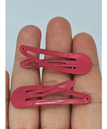6 PCS Pink Metal Snap Hair Clips 5CM - Hair Grip Pins Set - Buy Online on SooperMarket.com