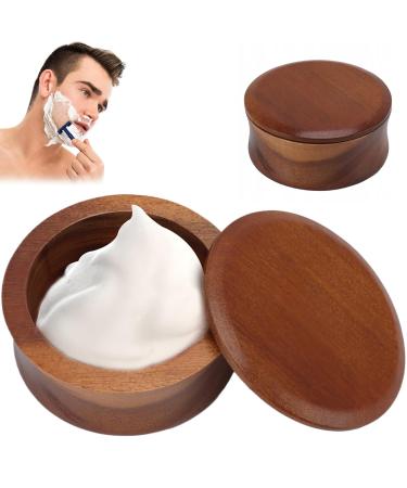 Premium Wooden Shaving Soap Bowl - 4.5x2.2 Inch with Lid | Ideal for Easy Lather & Wet Shaving | Perfect Gift for Men - Buy Online on SooperMarket.com