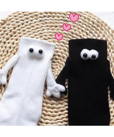 Magnetic Hand In Hand Socks - 6pcs Funny Couple Tube Socks Novelty Gift, White - Buy Online on SooperMarket.com