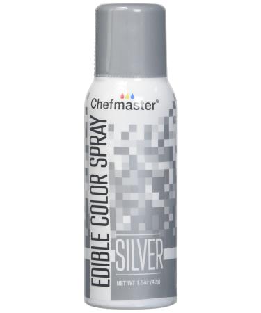 Chefmaster Edible Spray Cake Decorating Color 1.5oz Can - Metallic Silver