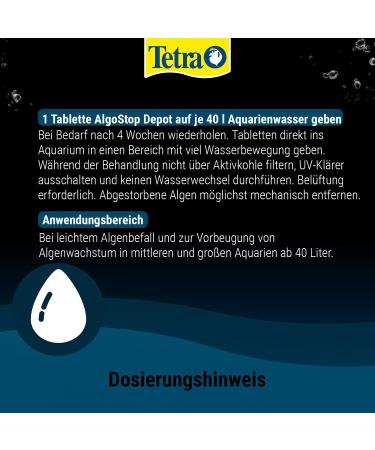 Tetra Algostop Depot - 12 Stable Tablets for Long-Term Algae Prevention in Aquariums 40L+ - Buy Online on SooperMarket.com