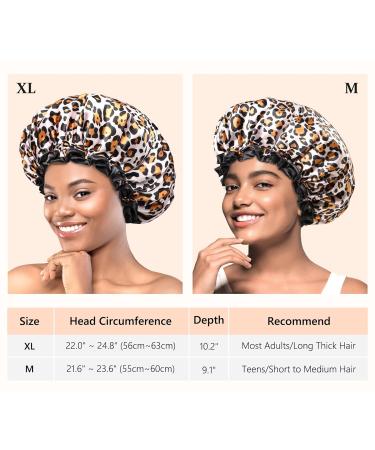 Mikimini Leopard Shower Hoods for Girls - Medium Size 2-Pack Waterproof & Reusable with Black Lace - Buy Online on SooperMarket.com