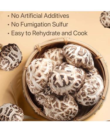 YanHouTang White Flower Shiitake Mushrooms 4 Oz - Premium Dried Mushrooms, Rich in Protein, All Natural & Nutritious, Soft Texture, Fresh Flavor - Buy Online on SooperMarket.com
