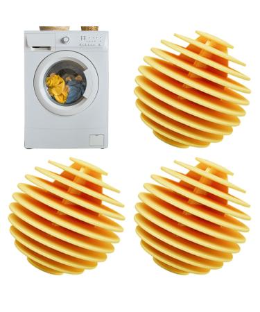 Washing Machine Balls Soft Washing Balls 3 Pcs Machine Ball Softener Tpr Reusable Laundry Balls Quick Drying Washing Balls Deep Cleaning Machine Balls Laundry Softener Balls Yellow