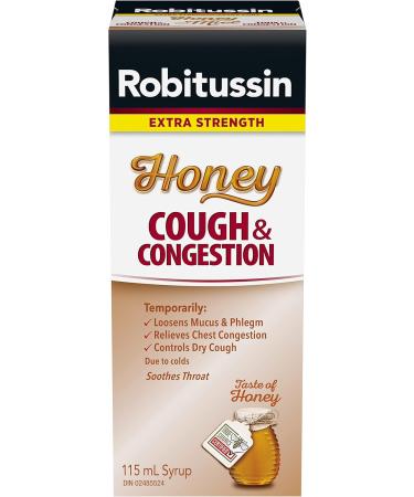 Robitussin Extra Strength Honey Cough & Congestion Syrup 115 mL 115 ml (Pack of 1) - Buy Online on SooperMarket.com