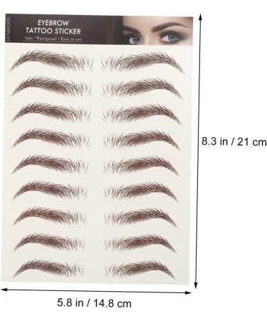 Baluue 9 Sheets Realistic Fake Eyebrows Eyebrow Stickers Waterproof Hairlike Eyebrows Brown - Buy Online on SooperMarket.com