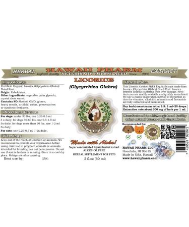 Organic Licorice Root Extract for Pets - Alcohol-Free Pet Herbal Supplement - 2 oz - Buy Online on SooperMarket.com