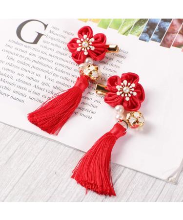ABOOFAN 3 Pairs Bows Hair Clips Hair Clips for Bows Kids Barrettes for Hair Chinese New Year Hair Clips New Year Bobby Pin Girl Barrettes Clip Chinese Style Hairpin Candy Bag Child Tassel - Buy Online on SooperMarket.com