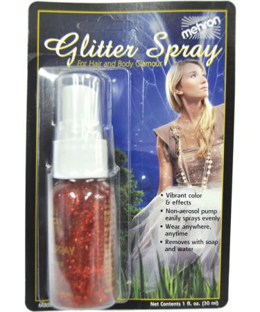 Mehron Makeup Hair and Body GlitterSpray (1 ounce) (Blue)