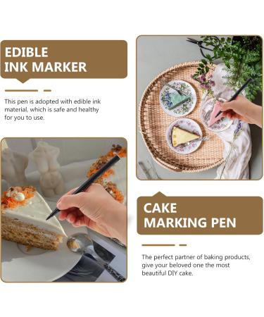 Cabilock 2pcs Can Be Food Coloring Pen White Marker Food Colour Pens White Icing Pens Baking Markers Plastic Black White - Buy Online on SooperMarket.com