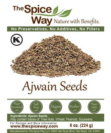 The Spice Way Ajwain Seeds - 8 oz Carom Seed for Cooking and Ayurvedic Remedies - Buy Online on SooperMarket.com