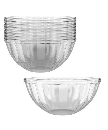 Clear Plastic Serving Bowls, 150 Oz. 4 Pack - Round Disposable Bowls, Punch Bowl, Party Bowl, Chip Bowl Containers - Great for Candy, Salads, Parties, & Serving Food - Large Salad Bowl Dish for Eating 4 ct (150oz)