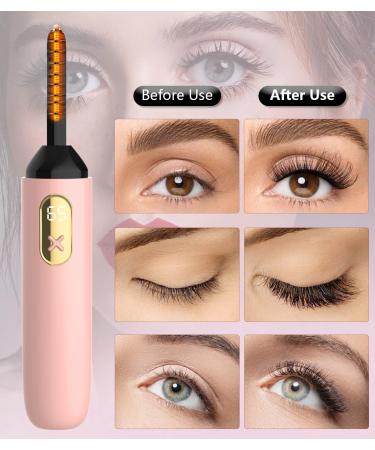 Buy Heated Eyelash Curler - Electric Fast Heating Rechargeable 2 Modes | Long Lasting Curling Gift for Women - Pink - Buy Online on SooperMarket.com