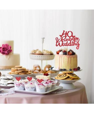 1 Pc 40th Anniversary Cake Toppers Ruby Wedding Cake Toppers with 14Pcs Heart Cake Decorations Toppers Red 40th Wedding Anniversary Cake Decorations Glitter Cake Topper for Celebration Party Supplies - Buy Online on SooperMarket.com