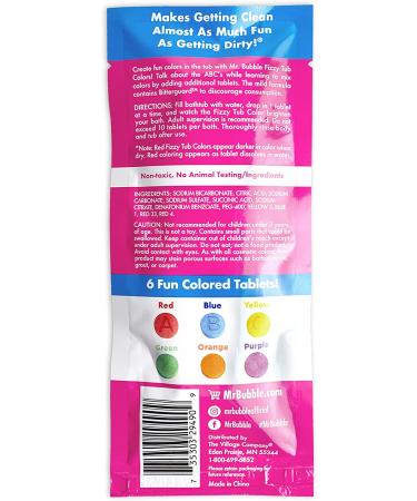 Mr. Bubble Fizzy Tub Colors - 12 Packets, 9 Tablets Each, 108 Tablets Total - Buy Online on SooperMarket.com