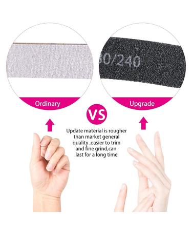 Uraqt 15-Piece Nail Files Set - Double-Sided Disposable Gel Nail Files 180/240 Grit in Purple & Black - Perfect Nail Care Tools & Accessories - Buy Online on SooperMarket.com