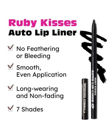 Ruby Kisses Auto Lip Liner Pencil - Long Lasting & Smooth Application - 3 Pack (Black) - Buy Online on SooperMarket.com
