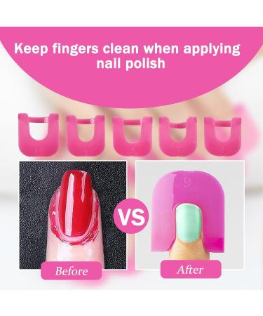 DHWEKU 26PC Nail Polish Template Kit - Reusable Nail Edge Skin Barrier 10 Sizes Nail Art Protection Accessories (Rose Red) - Essential Nail Art Tools for Perfect Manicures - Buy Online on SooperMarket.com