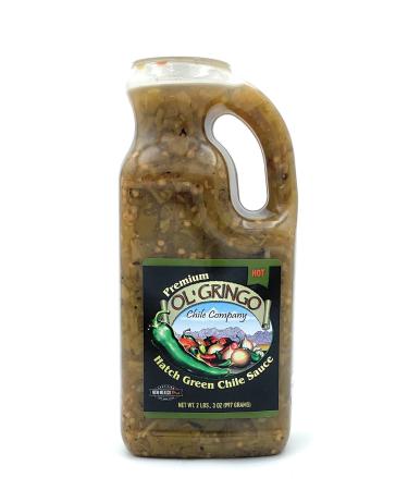 Ol' Gringo Chile Company Premium Hatch Green Chile Sauce Hot 35 Ounce Bottle