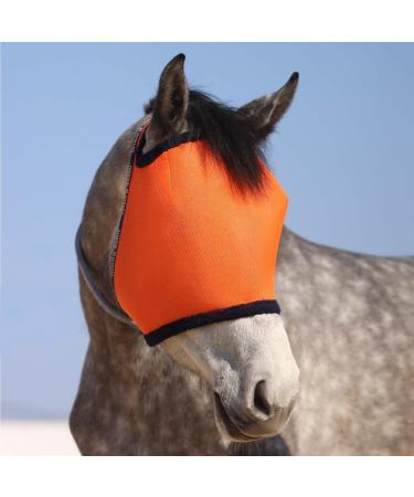 Harrison Howard All Round Mesh Horse Fly Mask UV Protective with Fleece Padded Edging - Vibrant Orange - Size M Medium (Cob) - Buy Online on SooperMarket.com