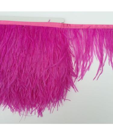 2 Yards Shekyeon Ostrich Feather Trim Fringe in Fuchsia for Wedding, Crafts & Costumes - Buy Online on SooperMarket.com