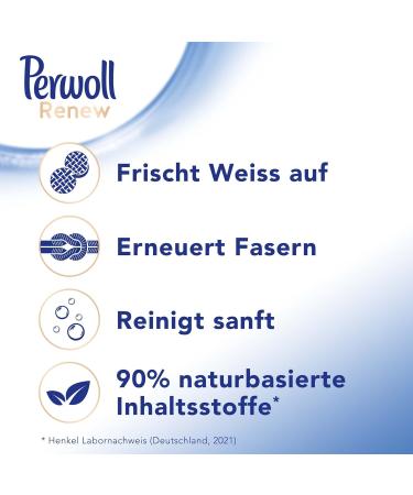 Perwoll Renew White Liquid Detergent - 25 Washes Strengthens Fibers & Enhances Color for White Laundry - Buy Online on SooperMarket.com