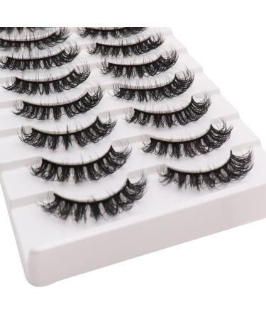 Losha DD Curl Russian Strip Lashes 10 Pairs Pack | Fluffy False Eyelashes | D02 Russian Strip Lashes-DD Curl - Buy Online on SooperMarket.com