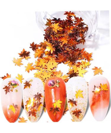 Thanksgiving Decor4 Colors Maple Leaf Nail Art Sequins Maple Leaf Nail Glitters Stickers Autumn Nail Sequins for Nail Art - Buy Online on SooperMarket.com