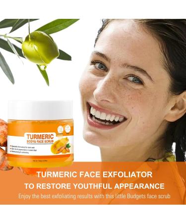 Turmeric Body Scrub Turmeric Scrub with Vitamin C Natural Face Exfoliator Scrub Exfoliating Body Scrub With Turmeric Turmeric Body Scrub For Neck Armpit Back Skin Care Scrub 150G/5.29OZ - Buy Online on SooperMarket.com