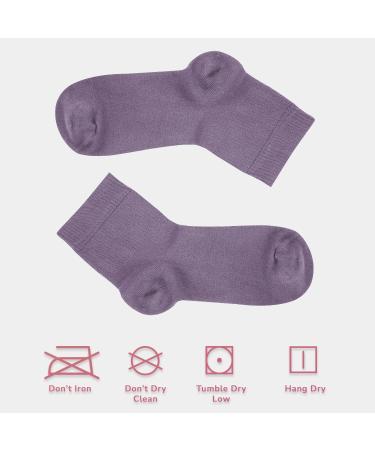 Cosyfeel Women Loose Diabetic Socks | 4-Pack Neuropathy Ankle Socks for Ladies | Super Soft Eco-Friendly Bamboo Material | Durable with Seamless Toe | Multicolour Patterns | 4 Seasons 7-9 1/2 CHALK VIOLET - Buy Online on SooperMarket.com