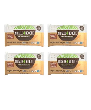 Miracle Noodle Angel Hair Pasta - Plant Based Shirataki Noodles, Keto, Vegan, Gluten-Free, Low Calories, Low Carb, Paleo, Soy Free, Non-GMO - Perfect for Your Keto Diet - 7 oz (Pack of 4)