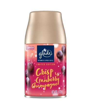 Glade Automatic Spray Refill Air Freshener for Home and Bathroom Crisp Cranberry Champagne 6.2 Oz