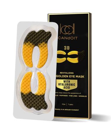 ICANdOIT 24K Gold Eye Mask for Dark Circles & Puffiness - 7 Pairs, Anti-Aging Eye Patches with Hyaluronic Acid & Collagen, Suitable for All Skin Types - Best Gift Idea for Women & Men - Buy Online on SooperMarket.com