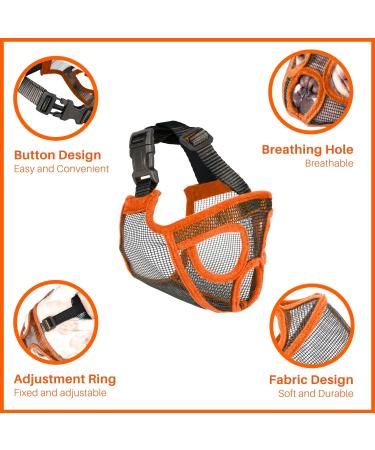 Singwow Short Snout Dog Muzzle Bulldog Muzzle Breathable Adjustable Mesh Mask for Flat Faced Dog Anti Bitting Chewing Barking (L) - Buy Online on SooperMarket.com