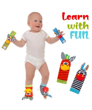 Yorgewd 4 Pack Baby Rattling Toys Soft Plush Development Gifts for Newborn Girls & Boys | International Shipping - Buy Online on SooperMarket.com