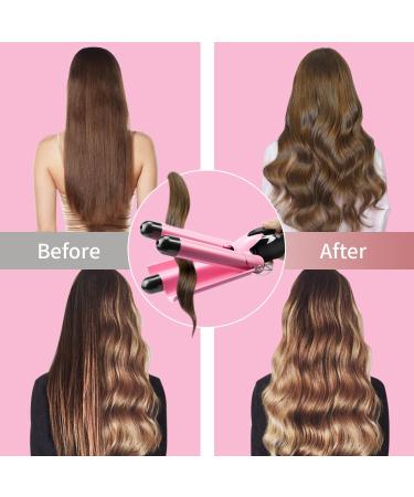 3 Barrel Curling Iron Hair Crimper: Aleath Dual Voltage Three Barrels Hair Waver - 1 inch Curler Wand 1 inch Red - Buy Online on SooperMarket.com