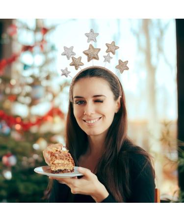 2 Pieces Five-pointed Star Headbands Shiny Star Headbands Hair Accessories Headbands Gold and Silver Headbands Headbands for Women Girls Suitable for Birthday Party Christmas - Buy Online on SooperMarket.com