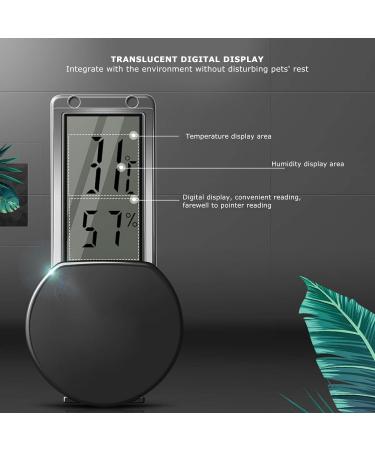 Thermometer Temperature Humidity Gauge Hygrometer Bearded Dragon Tank Accessories Reptile Tank Temperature Gauge Pet Supplies for Home Pet Shop(Black Transparency) - Buy Online on SooperMarket.com