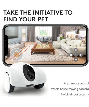 GULIGULI Smart Pet Camera: 1080P Full HD WiFi, Night Vision, 2-Way Audio, No Monthly Fee | Dog Treat Camera & Movable Companion Robot for Pets | Phone App Controlled (2.4G WiFi ONLY) - Buy Online on SooperMarket.com