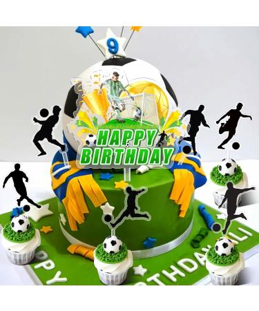 Football Cake Decoration | Birthday Cake Topper for Football Lovers | Tortendeko Football | Perfect for Boys Birthday Parties - Buy Online on SooperMarket.com