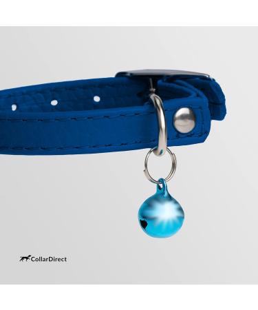 Collardirect Leather Cat Neck Band - Safety Collar with Elastic Belt & Bell | Adjustable 23-28 cm | Available in Black Blue Red Orange Green Pink - Buy Online on SooperMarket.com