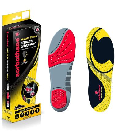 Sorbothane Double-Stitched Insoles - Yellow EU 44-45 (UK 10) | Premium Comfort for All-Day Support - International Shipping Available - Buy Online on SooperMarket.com