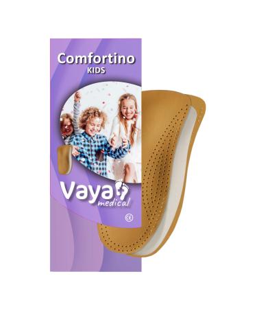 Vaya Medical Orthopeadic Insoles for Flat Valgus Feet Shoe Insole for Children Insole Inner Sole for Child Made of Sheepskin Comfortino Brown 33 Size 14