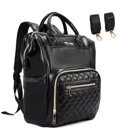 Ziosinm baby wrap backpack made of leather multifunctional trip diaper bag backpack waterproof diaper backpack diaper bag PU diaper bag for on the way black