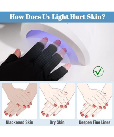 OYANIMO 2 Pairs UV Gloves for Gel Nail Lamp - Professional UPF50+ Protection Gloves for Manicures - Fingerless Anti UV Gloves for Nail Art & Skin Care - Buy Online on SooperMarket.com