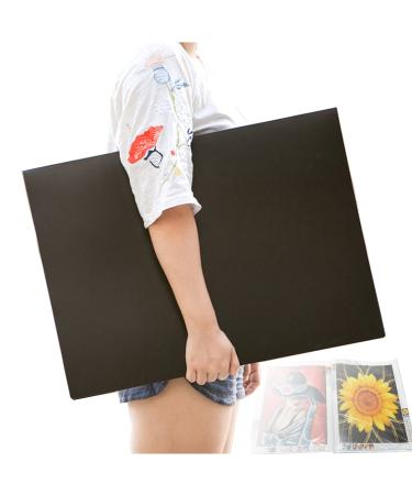 MOTEERLLU A2 30 Page Diamond Painting Storage Book,Diamond Art Kit Storage Container with 30 Pocket Slevees Protectors,17x23 inches Portfolio Folder for Artwork (Black)