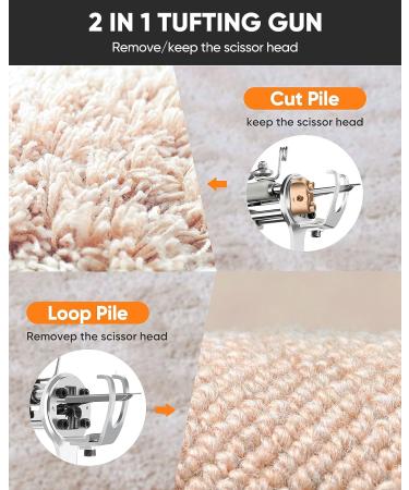 BESGEER Rug Tufting Gun & Carpet Trimmer Kit - 2-in-1 Cut & Loop Pile Machine Starter Kit for Beginners - Buy Online on SooperMarket.com